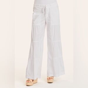 XCVI Terraced Wide-leg Pants, Navy